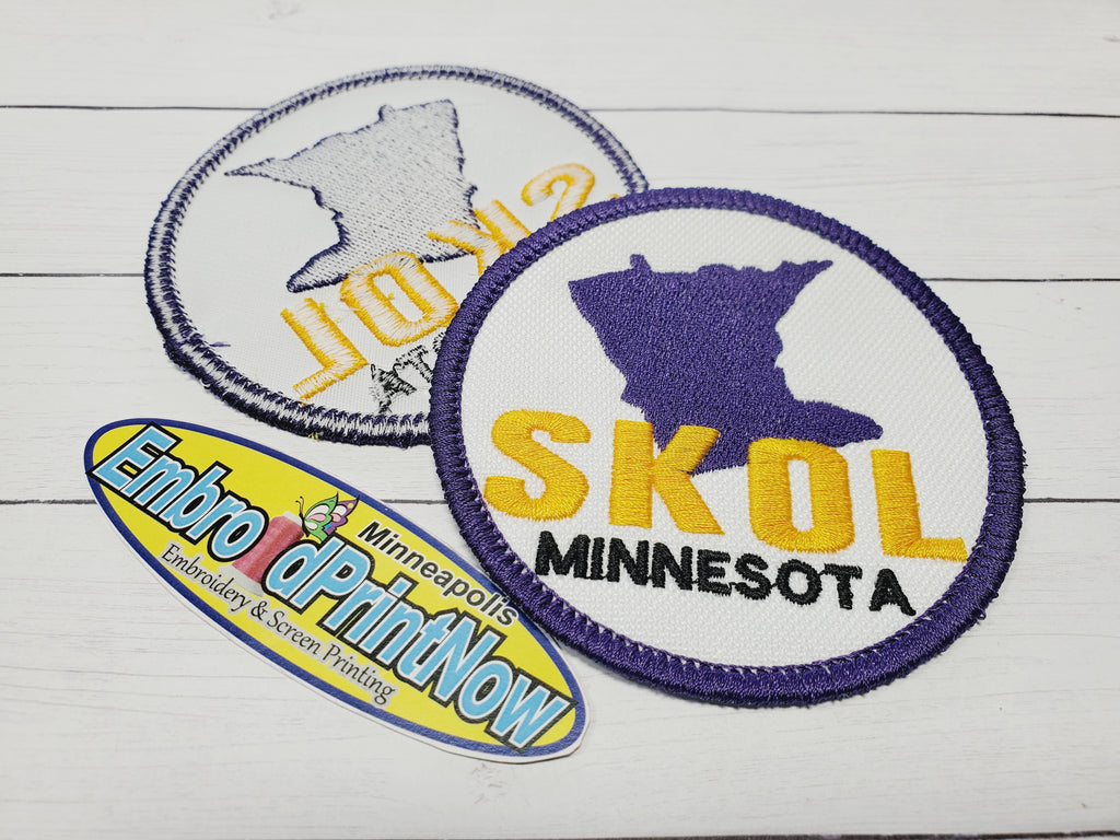 Minnesota Skol Embroidery 3. 50" X 3.50"  Iron on Patch