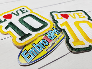 Jordan Love 10 Green Bay Packers Patch 2.70 X 2.25 Embroidered Patch Green and Yellow Patch-Football patch-Custom Patc