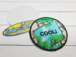 Cool Earth 100% Embroidered Patch Size 3X3 Iron on cool Patch
