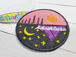 Night Adventure Mountain 100% Embroidered Patch Size 3X3 Iron on cool Patch