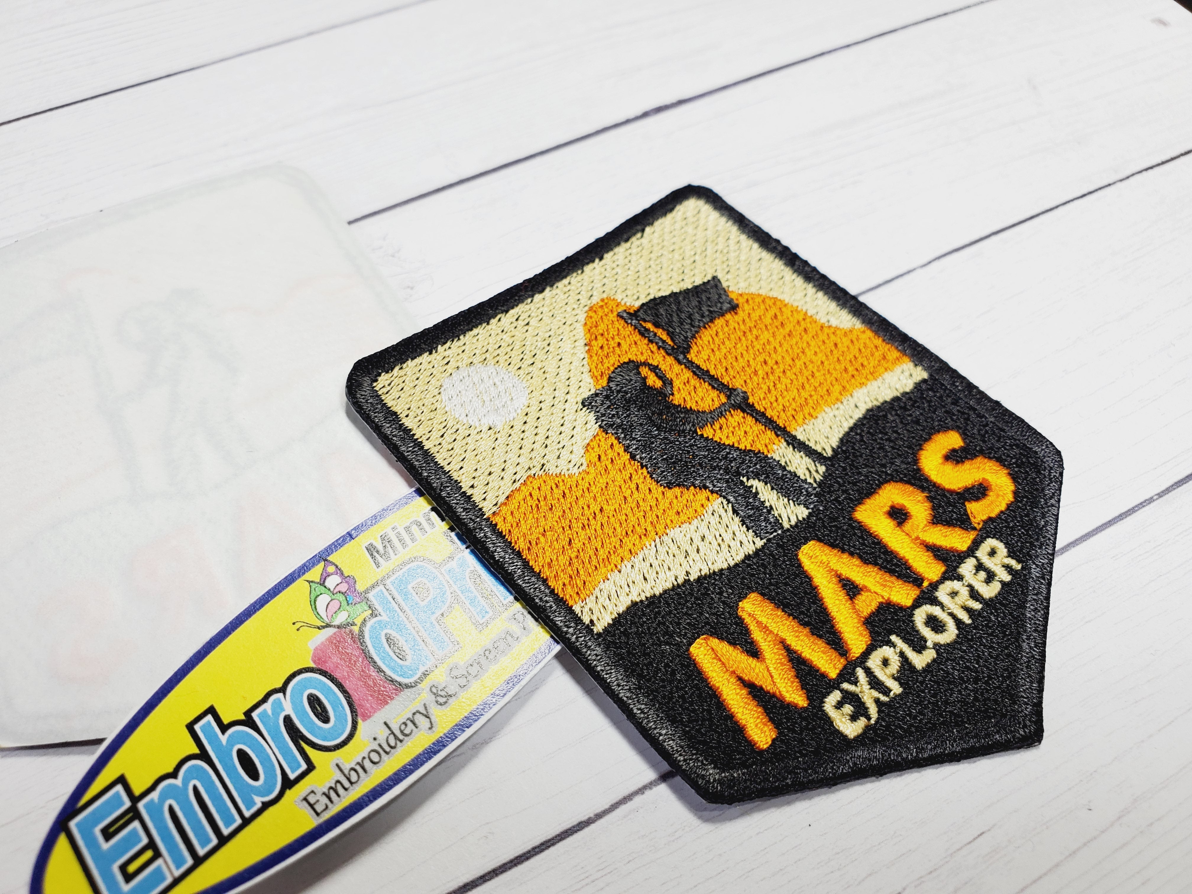 Mars Explore Embroidered Patch Size 3X2.50 Iron on cool Patch