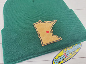 Minnesota State Italian Leather Red Black 2 X 2 Iron On Patch