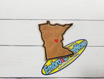 Minnesota State Italian Leather Red Black 2 X 2 Iron On Patch