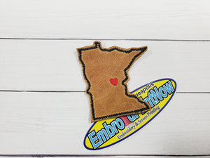 Minnesota State Italian Leather Red Black 2 X 2 Iron On Patch