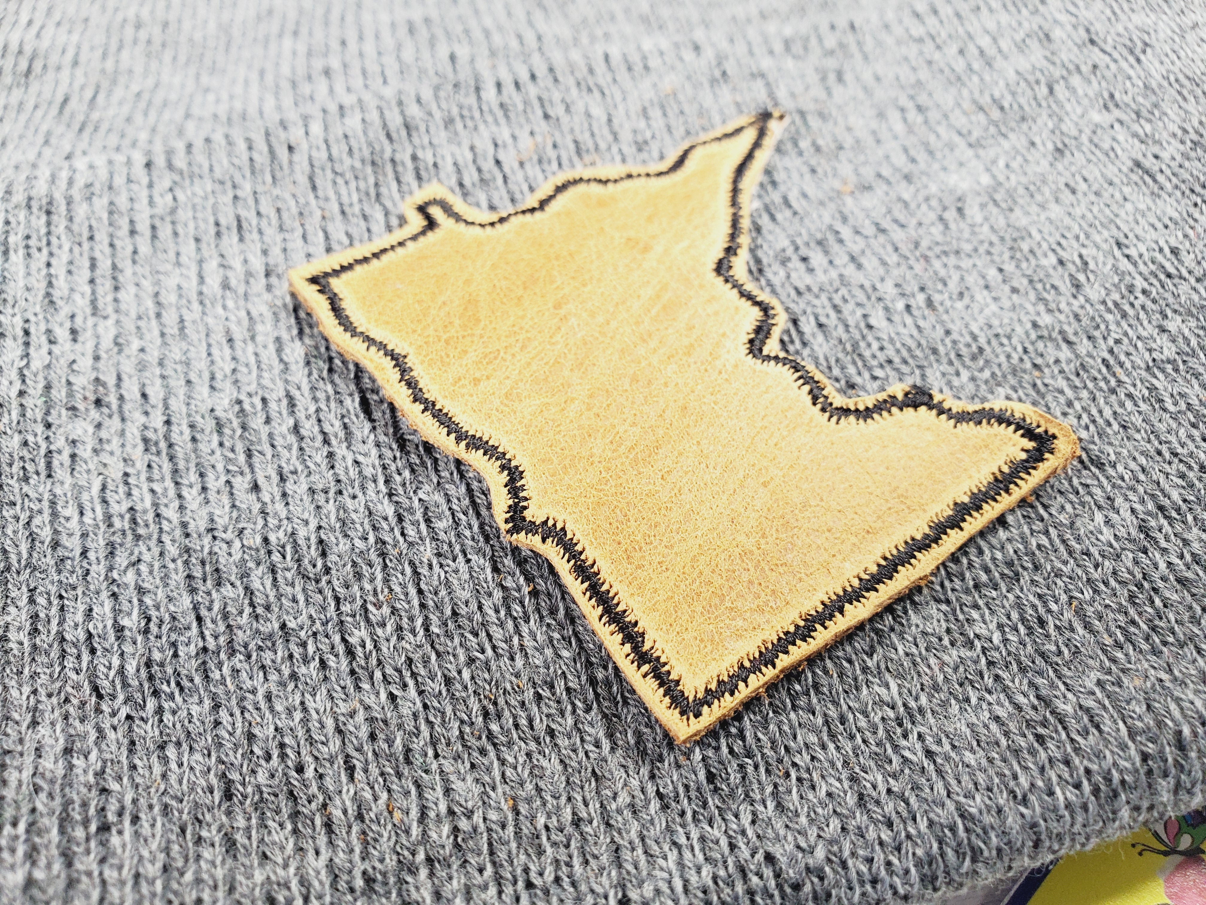 Minnesota State Italian Leather  2 X 2 Iron On Patch