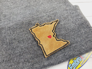 Minnesota State Italian Leather Red Black 2 X 2 Iron On Patch