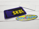MN Skol Embroidery  3" X 2" Black Purple Iron on Patch