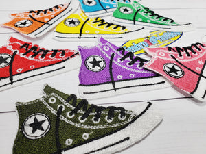 Sneakers Embroidered Patch 3.50 X 2.50 100% Embroidery Iron on Custom Many Colors Patches Iron On