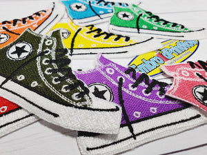Sneakers Embroidered Patch 3.50 X 2.50 100% Embroidery Iron on Custom Many Colors Patches Iron On