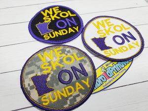 MN Skol  3. 50" X 3.50" Black Purple Patch