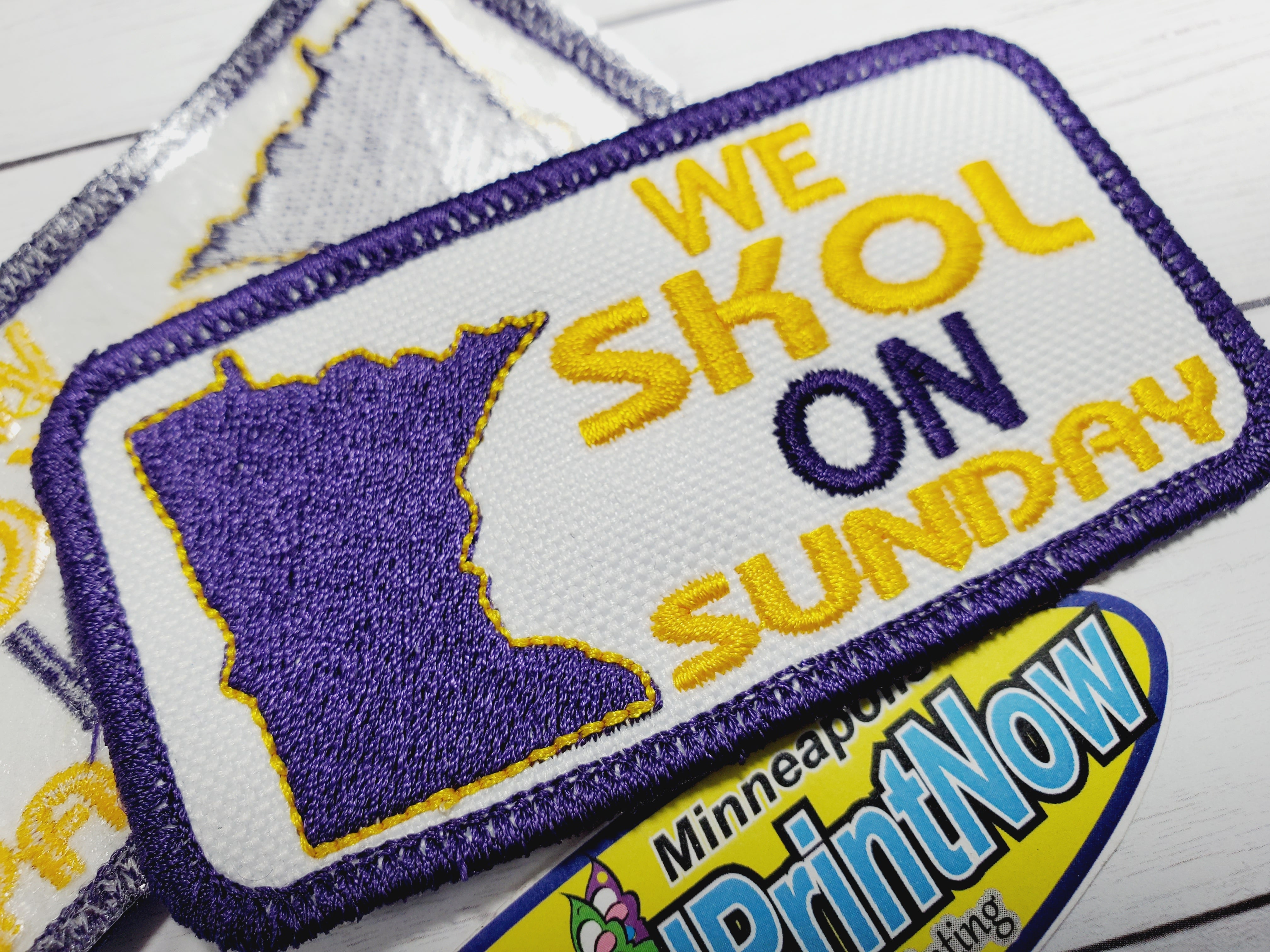 MN Vikings Skol iron on 3.75 " X 2" embroidered Patch