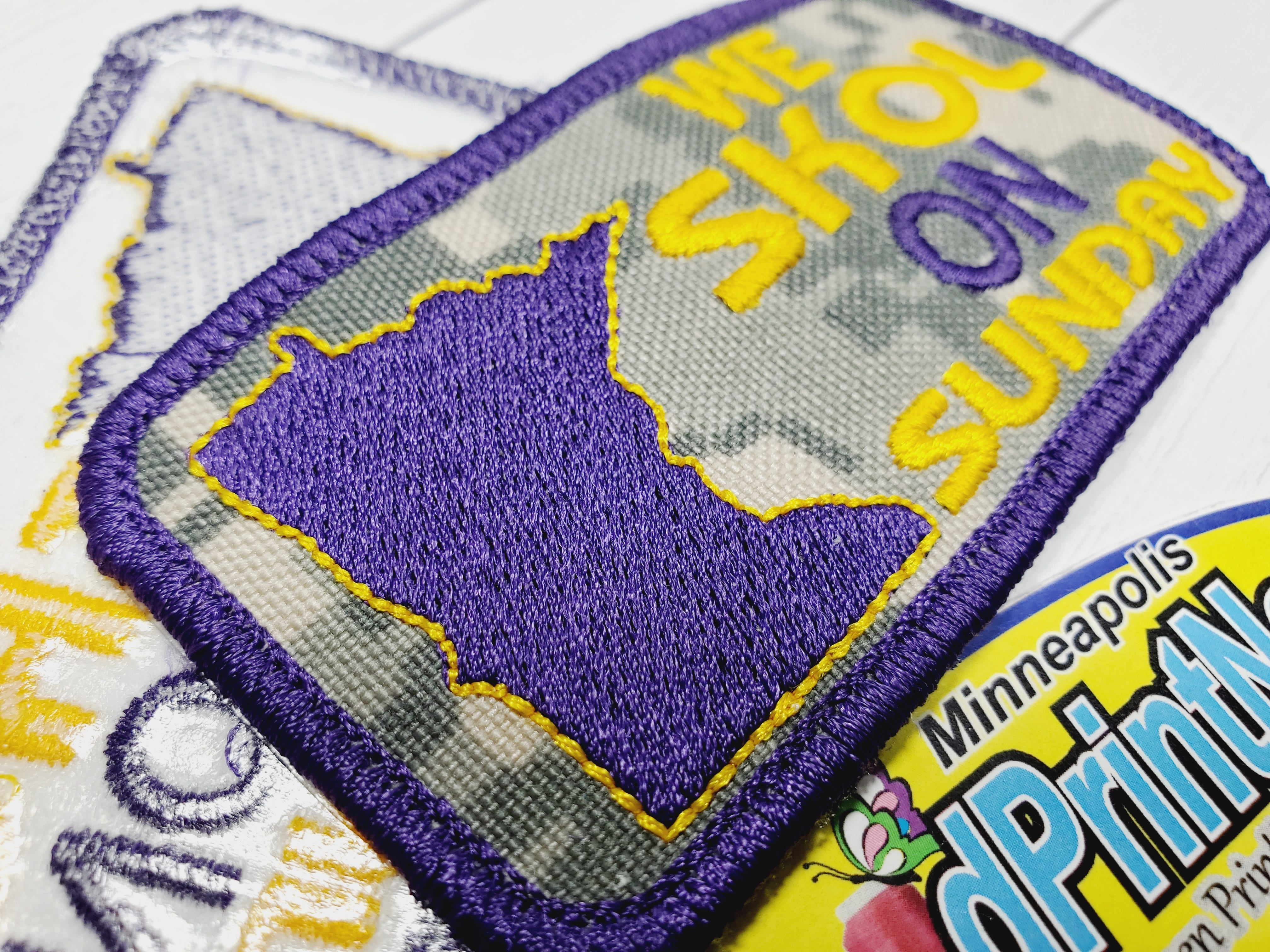 MN Vikings Skol iron on 3.75 " X 2" embroidered Patch