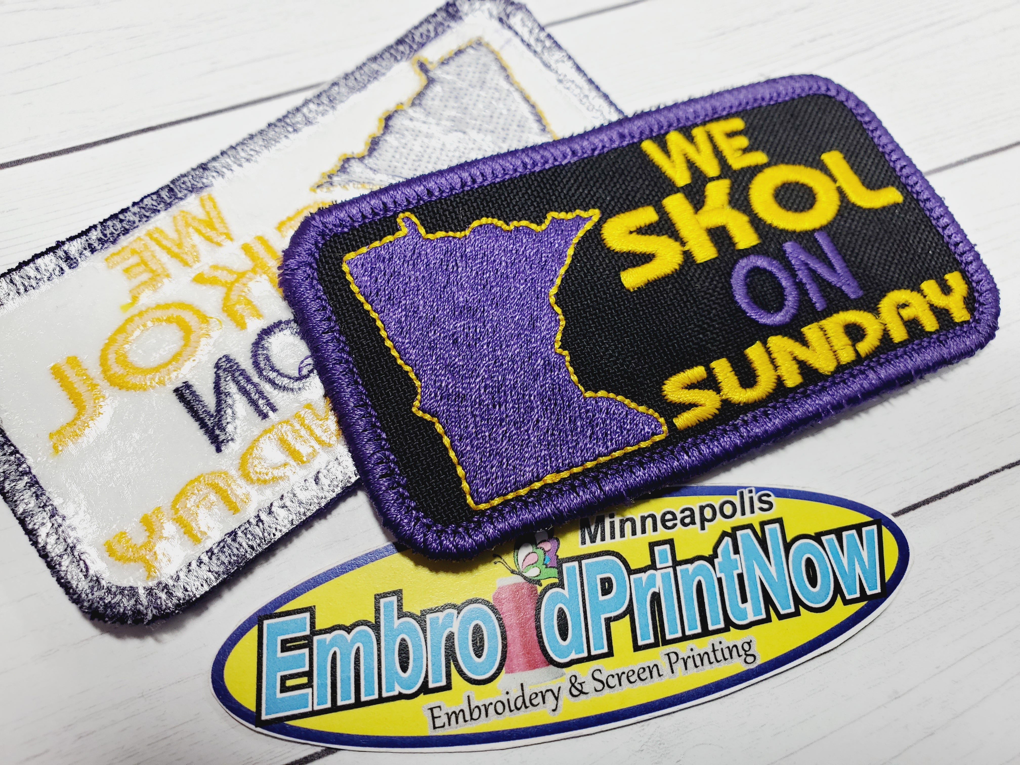 MN Vikings Skol iron on 3.75 " X 2" embroidered Patch