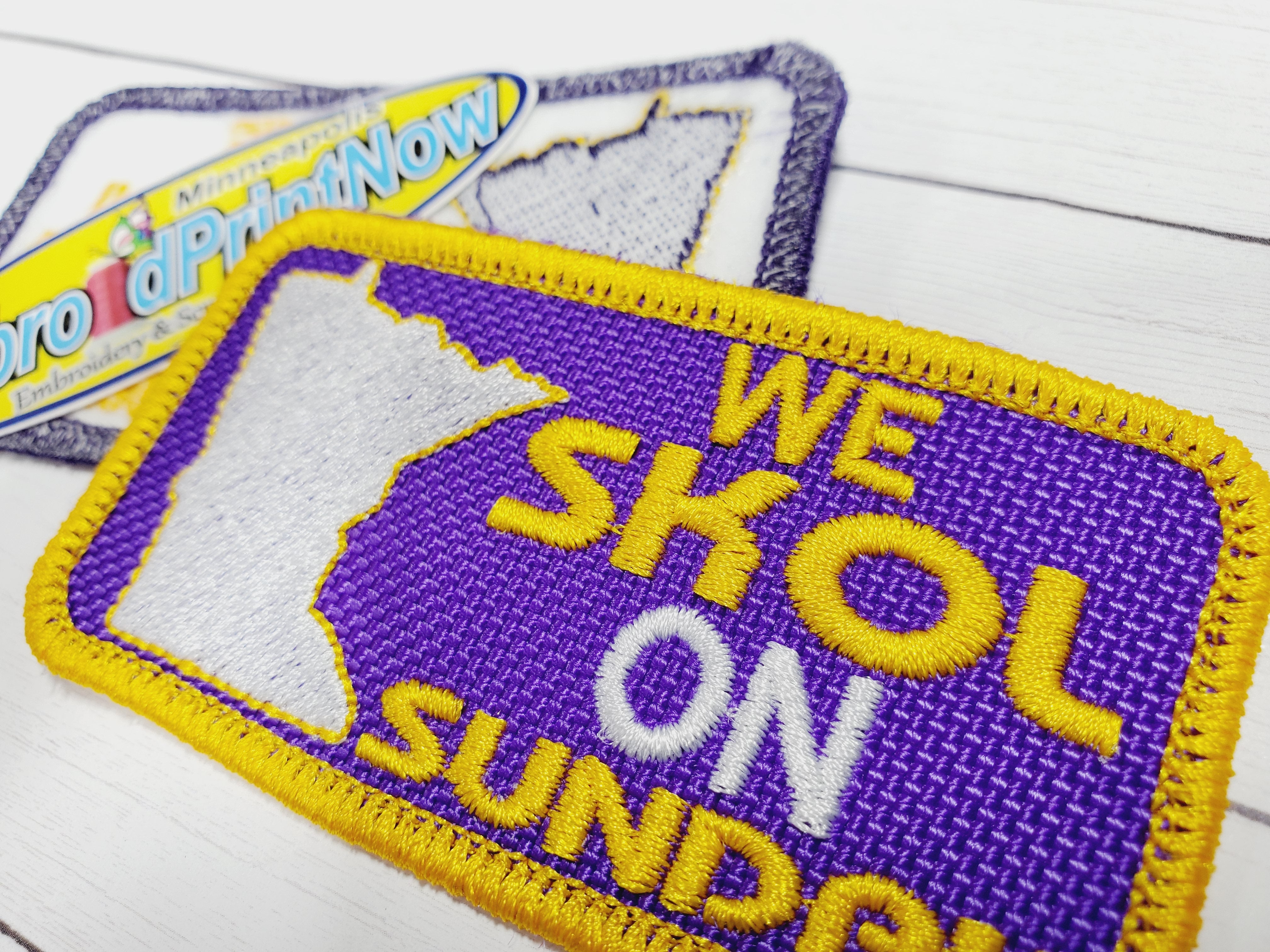 MN Vikings Skol iron on 3.75 " X 2" embroidered Patch