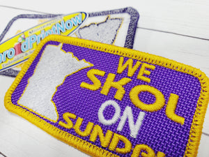 MN Vikings Skol iron on 3.75 " X 2" embroidered Patch