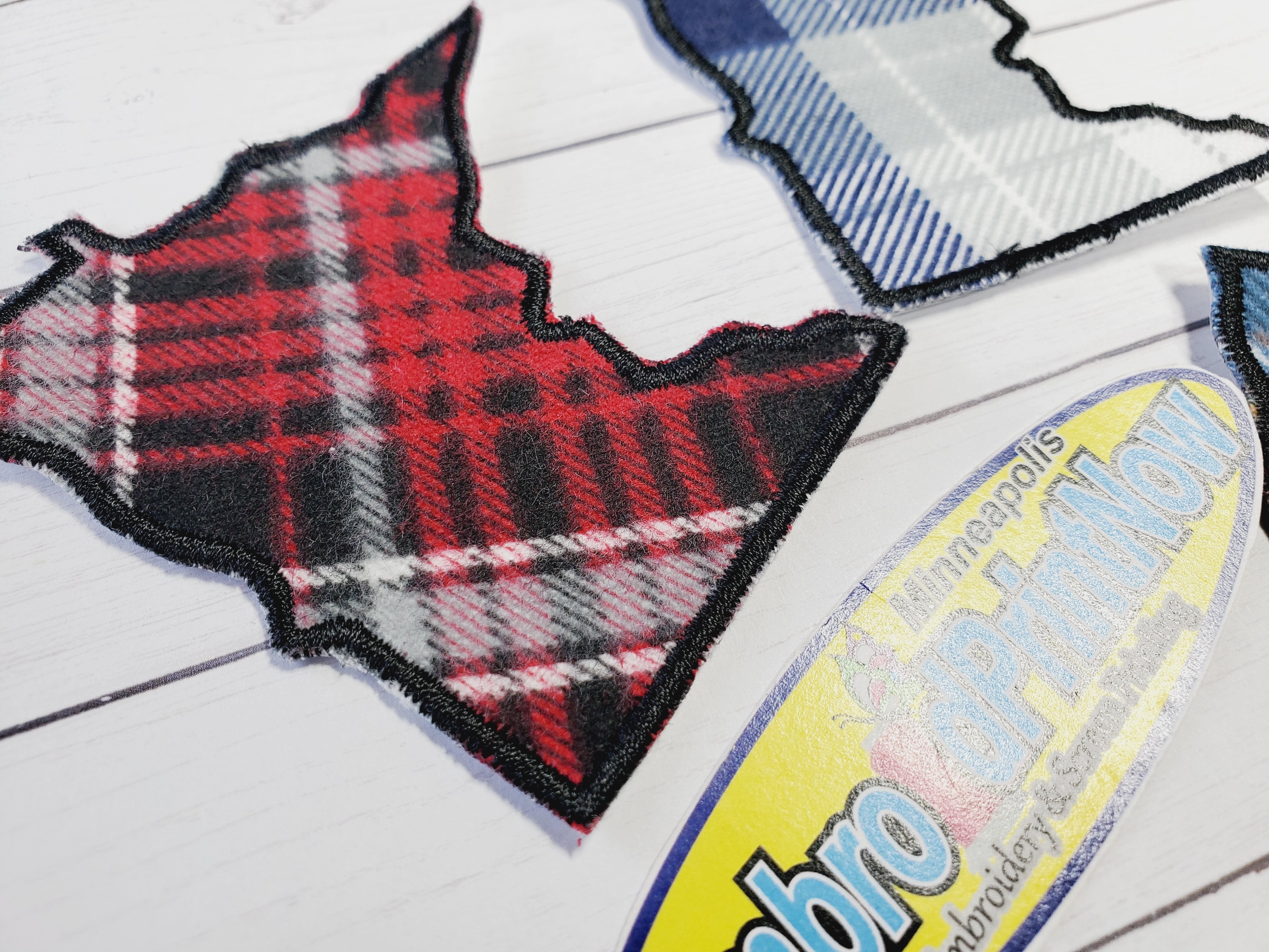 Minnesota State Buffalo Orange Red Blue Plaid 2 X 2 Iron On Patch
