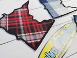 Minnesota State Buffalo Orange Red Blue Plaid 2 X 2 Iron On Patch