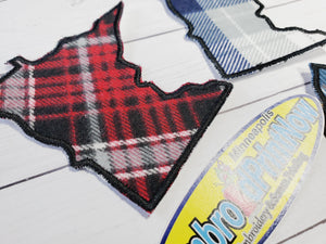 Minnesota State Buffalo Orange Red Blue Plaid 2 X 2 Iron On Patch