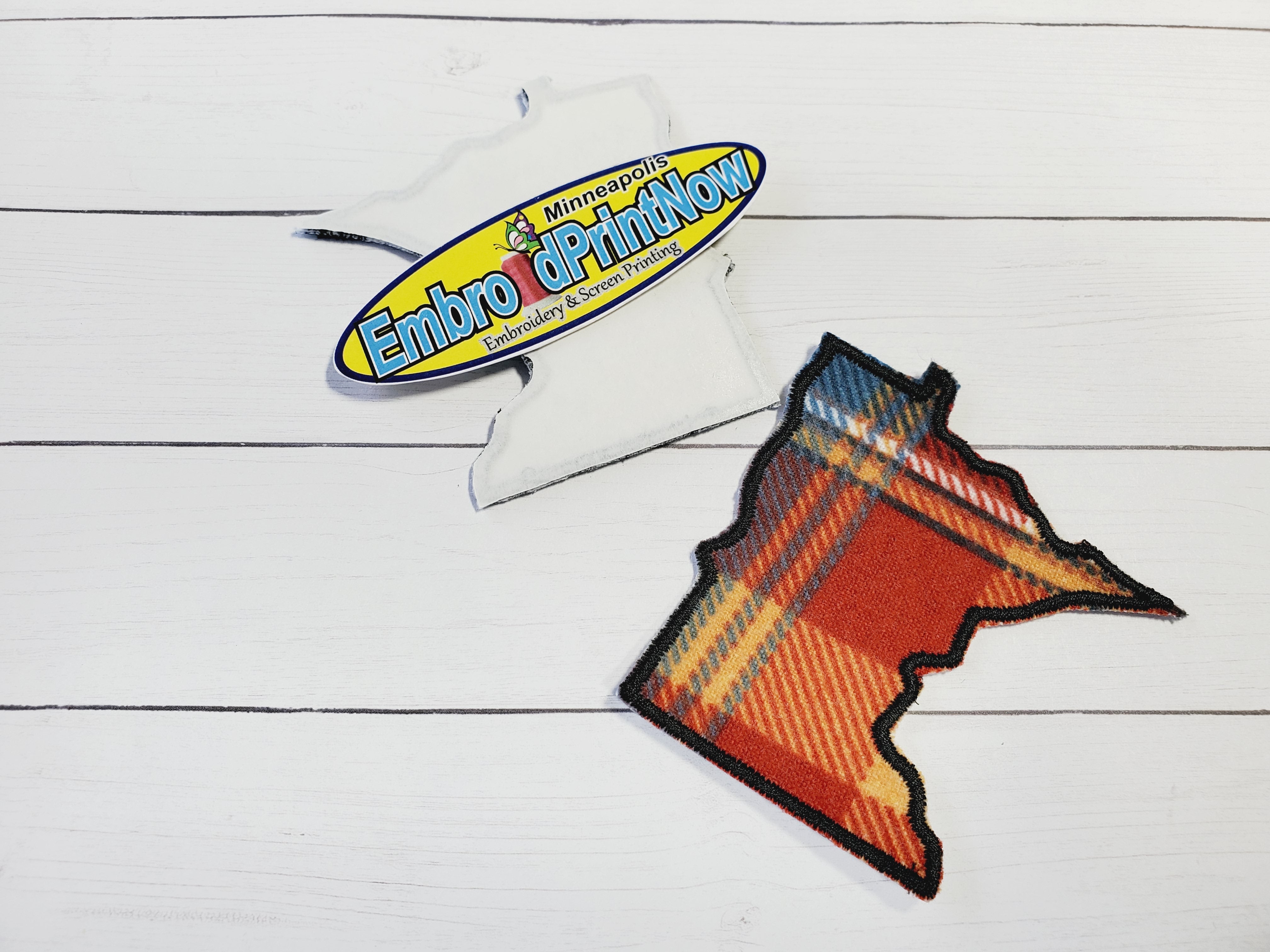 Minnesota State Buffalo Orange Red Blue Plaid 2 X 2 Iron On Patch