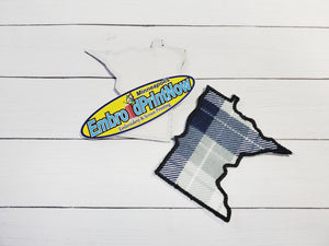 Minnesota State Buffalo Orange Red Blue Plaid 2 X 2 Iron On Patch