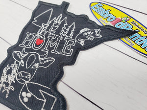 Minnesota Home State Black and White 4 X 3.50 Embroider Patch Iron On Patch