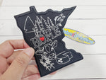 Minnesota Home State Black and White 4 X 3.50 Embroider Patch Iron On Patch