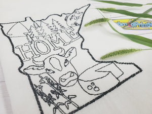 Minnesota Home Pride Embroidered Dish Flour Sack Towels, Tea Towel, Dish Towel - MN Farmhouse Kitchen
