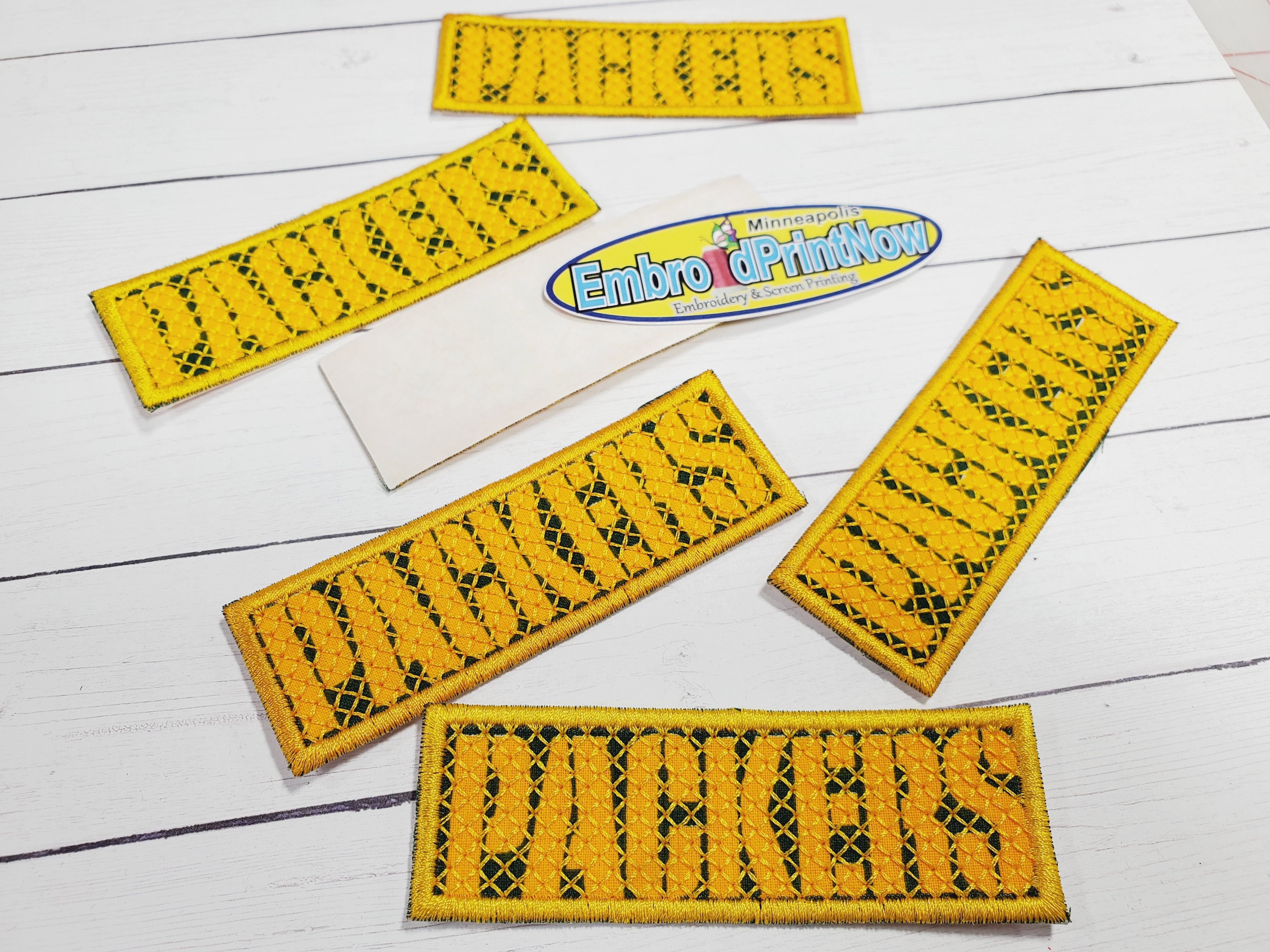 Green Bay Packers 3.75 X 1.25 Embroidered Patch Green and Yellow Patch-Football patch-Custom Patch