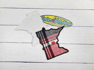 Minnesota State Buffalo Plaid 2 X 2 Iron On Patch