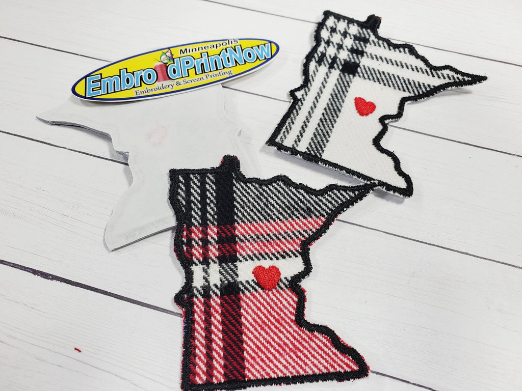 Minnesota State Buffalo Plaid 2 X 2 Iron On Patch