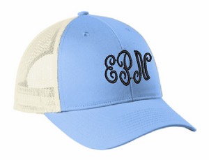 Low-Profile Snapback Trucker Cap with 3 letter Monogram