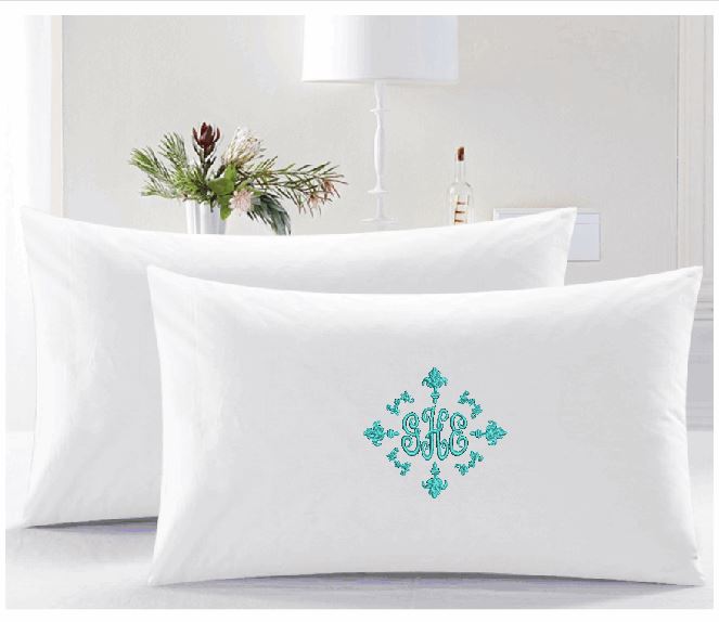 Curly Monogramed Pillow cases – Embroid Print Now