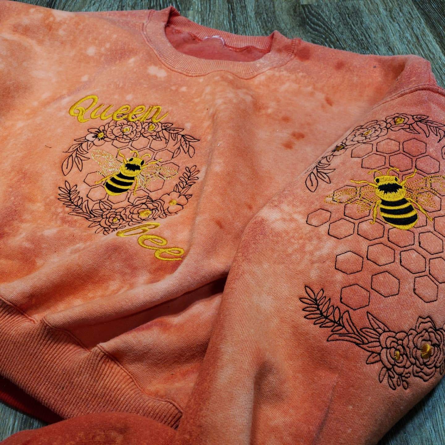 Queen Bee XL Embroidered Crop Top