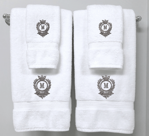 Set of 4 Monogramed Crown Royal Towels