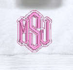 Set of 4 Pointed Monogramed Towels