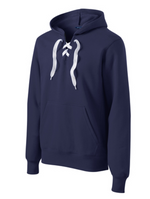 Lace Up Pullover Hooded Sweatshirt with Monogram