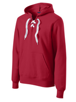 Lace Up Pullover Hooded Sweatshirt with Monogram