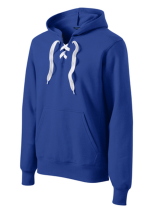 Lace Up Pullover Hooded Sweatshirt with Monogram