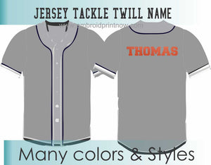 Tackle Twill Pro 2"H X 11"W Name for Jerseys