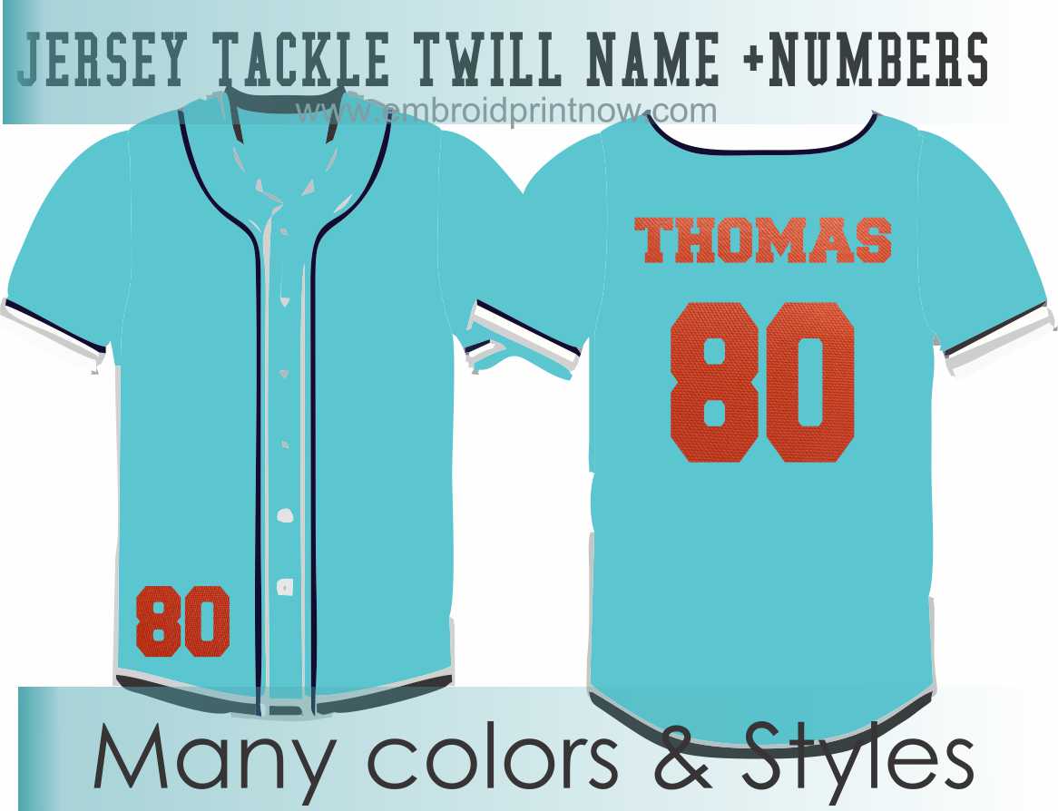 Tackle Twill Pro Name + Numbers Kit for Jerseys
