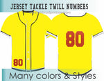 Tackle Twill Pro 2 Colors 9"H X Proportion Numbers for Jerseys