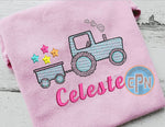 Tractor Girl Birthday T-shirt With Name