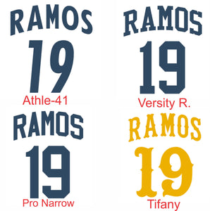 Tackle Twill Pro Name + Numbers Kit for Jerseys