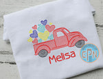 Vintage Heart Truck Birthday T-shirt With Name