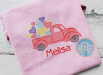 Vintage Heart Truck Birthday T-shirt With Name