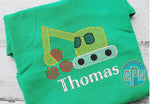 Excavator digger apples T-shirt with name