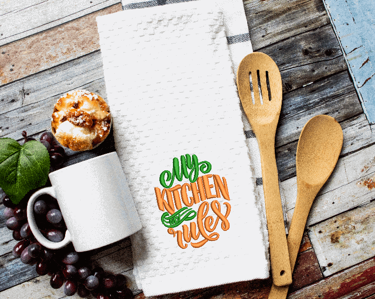 My Kitchen My Rules Waffle Towel