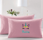 Pretty Embroider Unicorn Pillow Cases